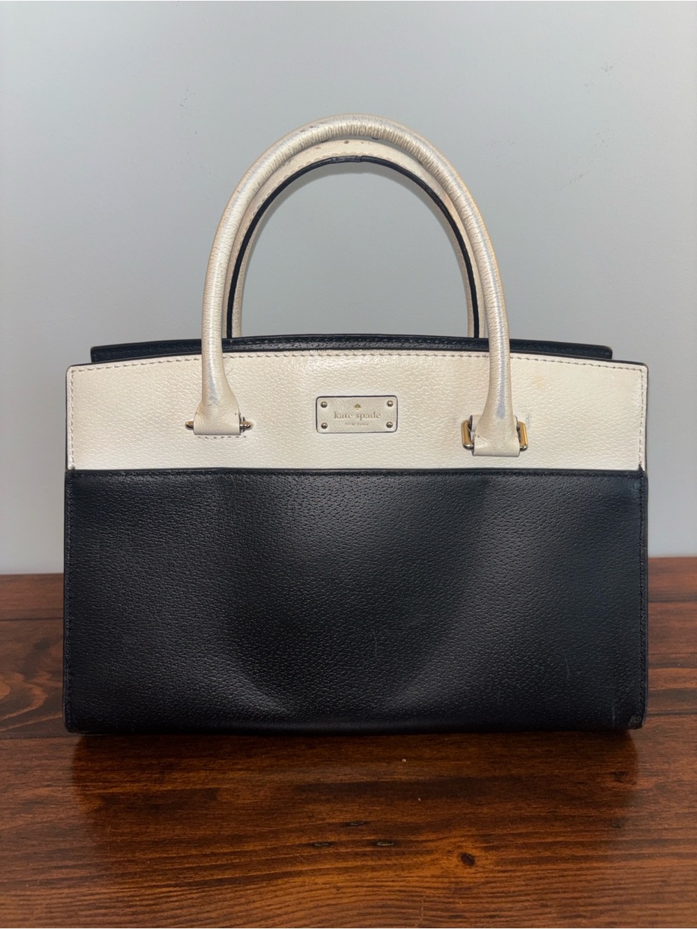 Kate Spade Grove Street Caley Bag, Black & White with Removable Shoulder Strap